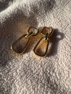 Gold Tone Geometric Drop Earrings - Women Jewelry